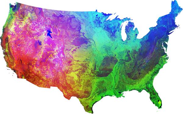 National map divided into 3000 ecoregions