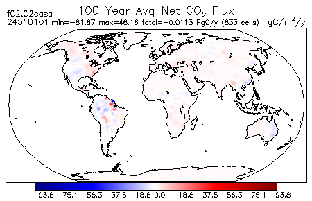 100 Year Average Net CO2 Flux for 24510101