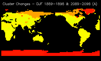 Cluster Changes - DJF 1889-1898 & 2089-2098 (A)