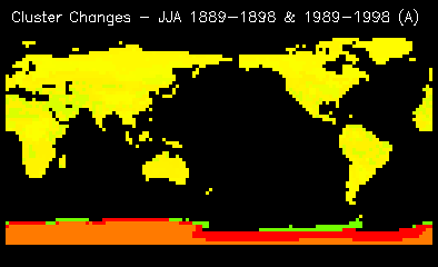 Cluster Changes - JJA 1889-1898 & 1989-1998 (A)