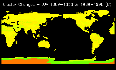 Cluster Changes - JJA 1889-1898 & 1989-1998 (B)