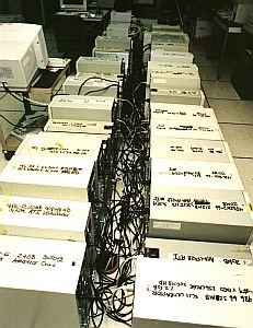 Two rows of CPUs