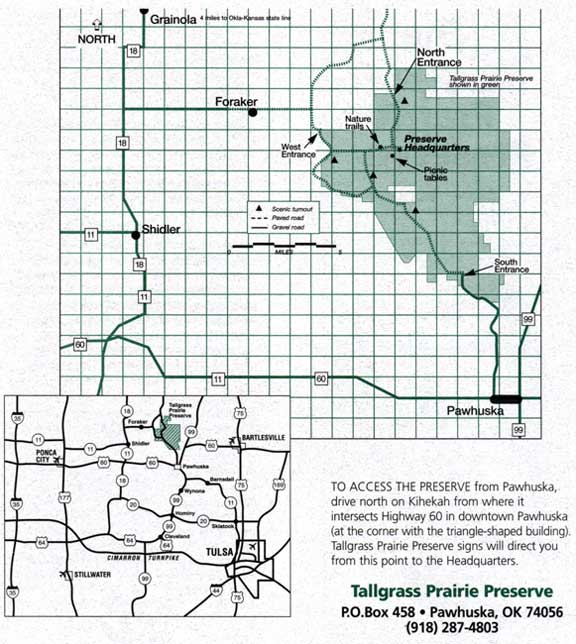 Map of the Tallgrass Prairie Preserve